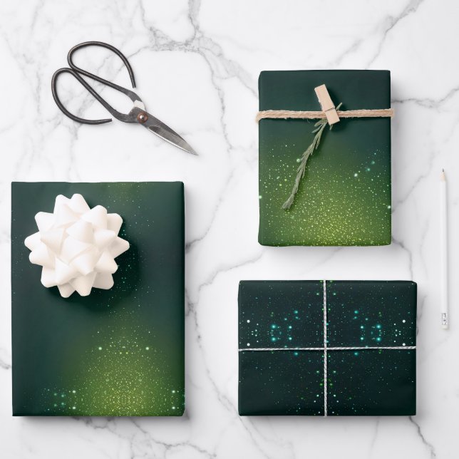 Green wrap with Sprinkles  Wrapping Paper Sheet (Front)