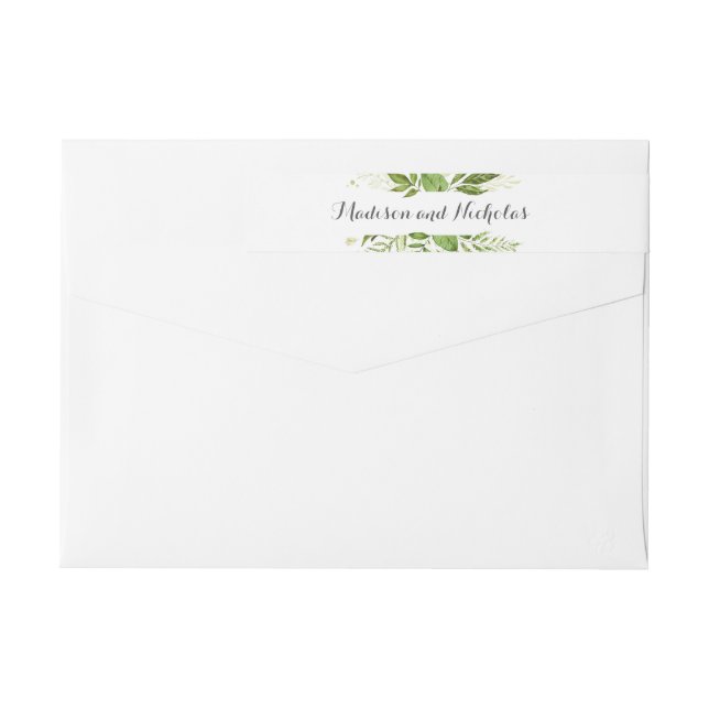 Green Wraparound Return Address Labels Rustic (Back)
