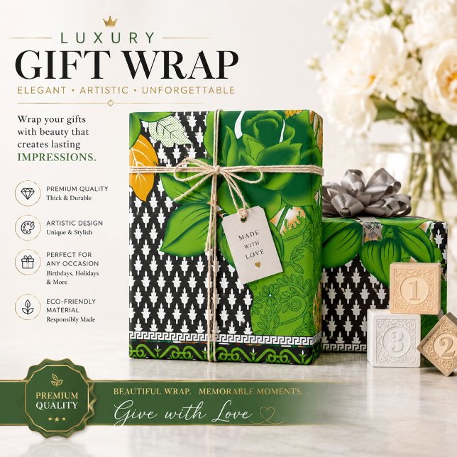 Green Wrapping Paper | Designer Styles | Gift-Read (Creator Uploaded)
