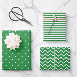 Green Wrapping Paper Sheet Set of 3