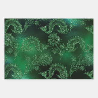 Green Wrapping Paper with shiny pattern