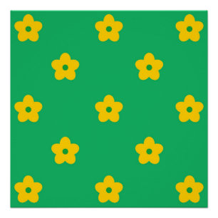 Green Y2K Bold Wildflower Vibrant Spring Art Poster