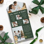 Green Year In Review Trifold Cards<br><div class="desc">Cherish the most precious moments of your year with our 'Green Year In Review Trifold Cards.' Bold white text, "Oh, What A Year, " written in vintage typewriter font, pairs perfectly with your favourite family photos on a rich forest green backdrop. Add a special, personalised message to make this card...</div>