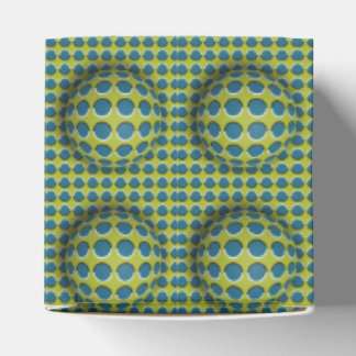 Green Yellow 3D Effect Design Pattern Favour Box