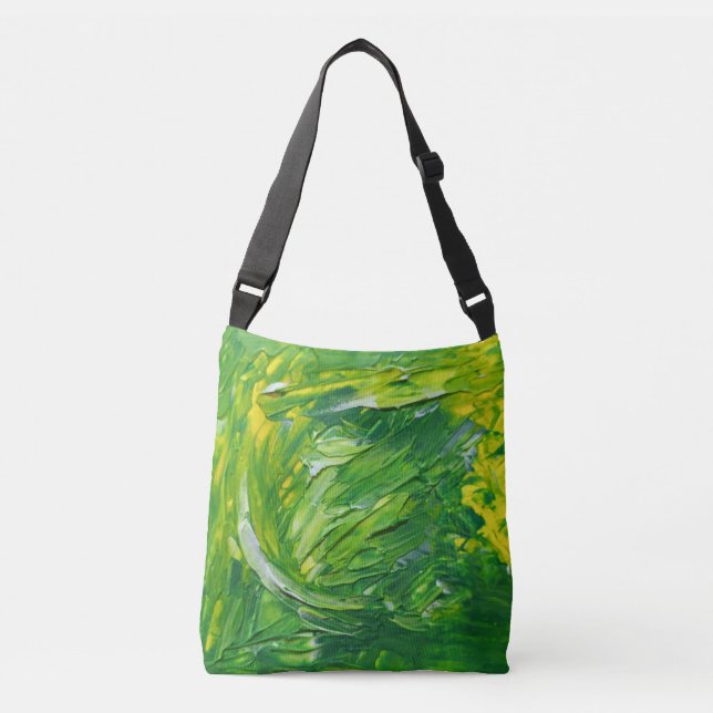 Green Yellow Abstract Crossbody bag   (Front)