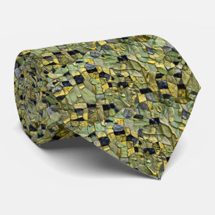 Green Yellow Alligator Crocodile Dragon Leather Tie