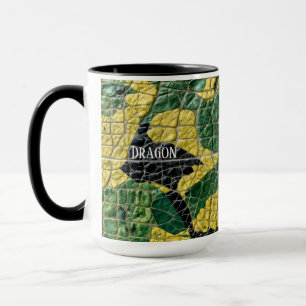 Green Yellow Alligator Crocodile Dragon Name Mug