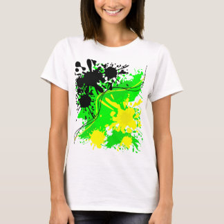 Green, yellow and black splash paint T-Shirt