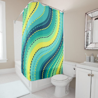 Green Yellow And Blue Highway Shower Curtain