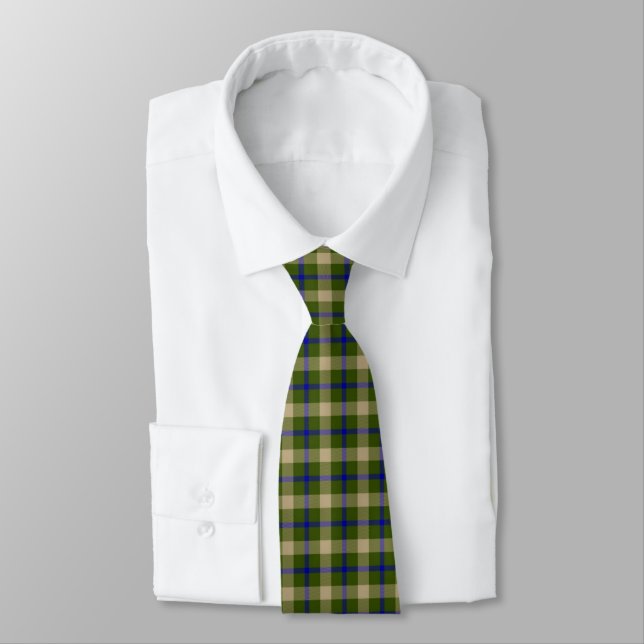 Green Yellow and Blue Plaid Men's Tie (Tied)