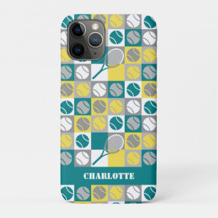 😍 Green, yellow and grey tennis pattern  iPhone 11 Pro Case