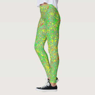 Green, Yellow and Hot Pink Leggings
