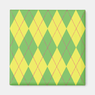 Green & Yellow Argyle Magnet