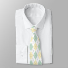 Green & Yellow Argyle Necktie