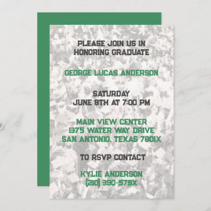 Green Yellow Athlete Player Graduation Invitation
