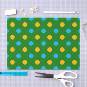 Green Yellow Black Polka Dots Design  Tissue Paper