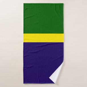 Green Yellow Blue Colour Block Style Design Bath Towel
