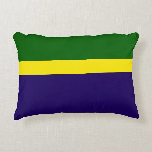Green Yellow Blue Colour Block Style Design  Decorative Cushion (Front)