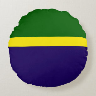 Green Yellow Blue Colour Block Style Design  Round Cushion