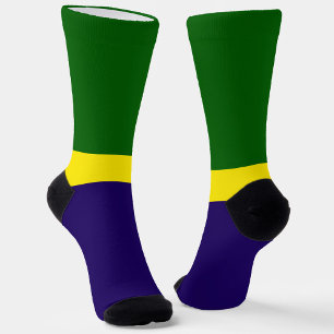 Green Yellow Blue Colour Block Style Design Socks