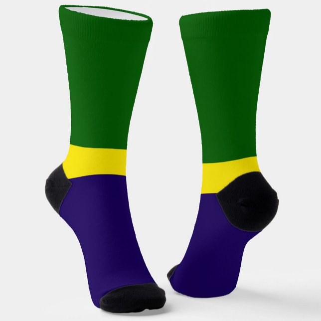 Green Yellow Blue Colour Block Style Design  Socks (Creator Uploaded)