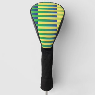 Green Yellow Blue Striped Pattern Golf Head Cover
