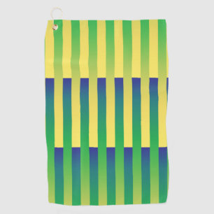 Green Yellow Blue Striped Pattern Golf Towel