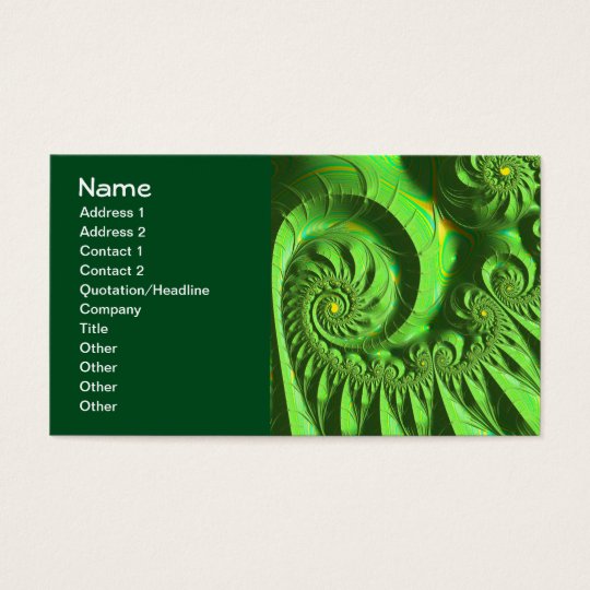 Green Yellow Brago-Mitchell Fine Fractal Art Business Card