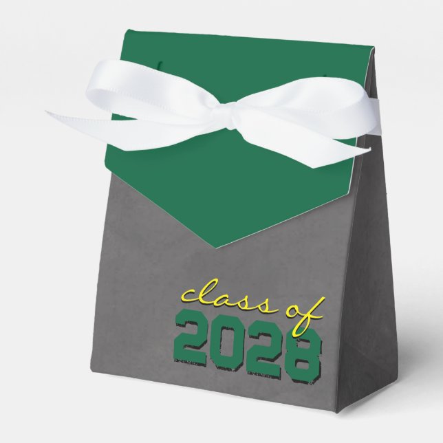 Green & Yellow Chalkboard Graduation Gift Boxes (Front Side)