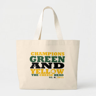 Green & Yellow (Cheese head) Large Tote Bag
