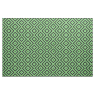 Green & Yellow Chequered Tubes by Kenneth Yoncich Fabric