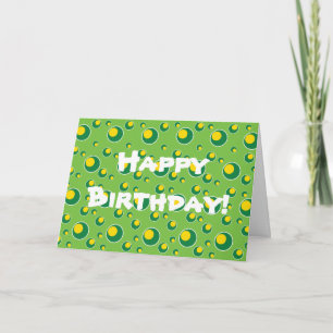 Green Yellow Circles Dots Greeting Card Custom