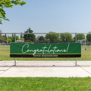 Green Yellow Congratulations Class of 2024 Grads Banner