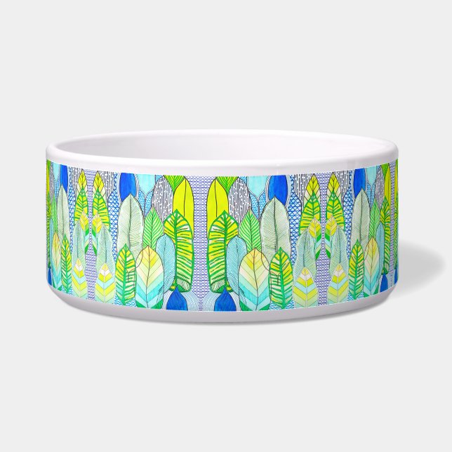 Green Yellow Cute Modern Tropical Boho Leaves (Front)