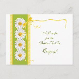Green Yellow Daisy Recipe Card for the Bride