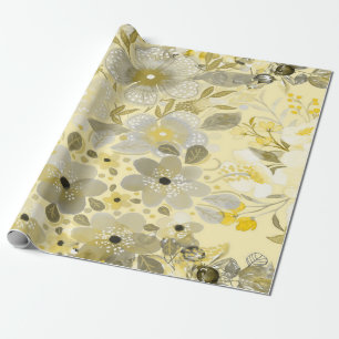 Green & Yellow Floral Pattern  Wrapping Paper