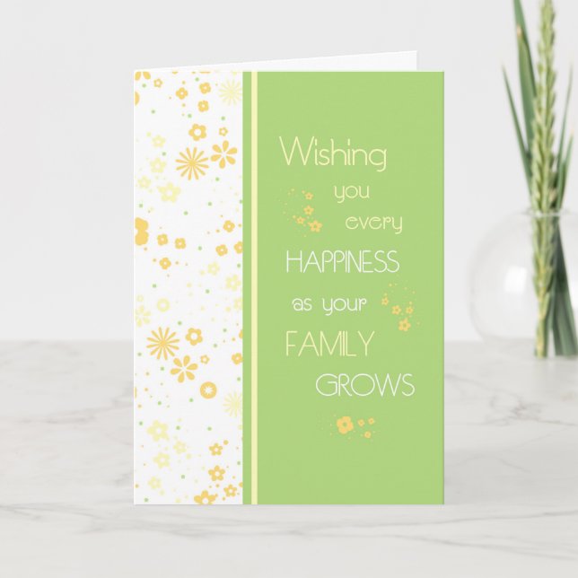 Green Yellow Flowers Congratulations on Expecting Card (Front)
