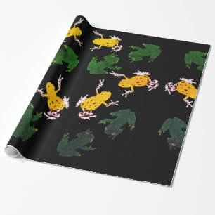 Green Yellow frogs Wrapping Paper