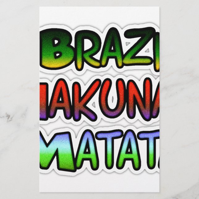 Green Yellow Golden Brazil Hakuna Matata Art Print (Front)