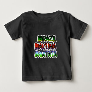 Green Yellow Golden Brazil Hakuna Matata Art Print Baby T-Shirt