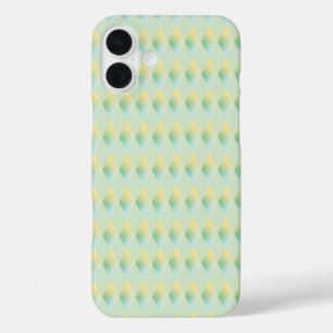 Green Yellow Gradient Diamond Shape Patterned iPhone 16 Plus Case