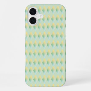 Green Yellow Gradient Diamond Shape Patterned iPhone 16 Plus Case
