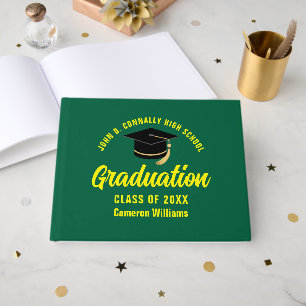 Green Yellow Graduate Custom 2024 Graduation Party Guest Book