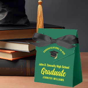Green Yellow Graduate Customised Graduation Party Favour Box