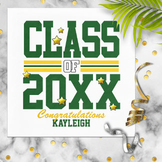 Green|Yellow Graduating Class Year Napkin