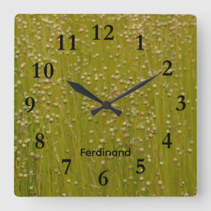 Green & Yellow Green Garden of lorals Square Clock