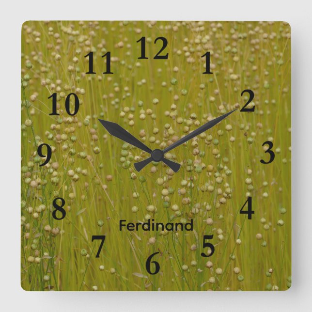Green & Yellow Green Garden of lorals Square Clock (Front)