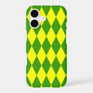 Green Yellow Harlequin Checkered Design 