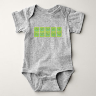 Green & Yellow Heart Rows Baby Bodysuit