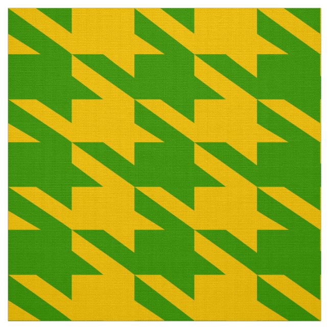 Green & Yellow Houndstooth Seamless Pattern Fabric (Swatch)